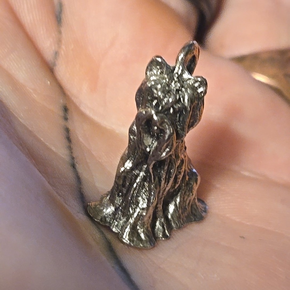 VTG Pewter Scottish Terrier Dog Charm 1" Signed W Pendant‎ For Bracelet Necklace